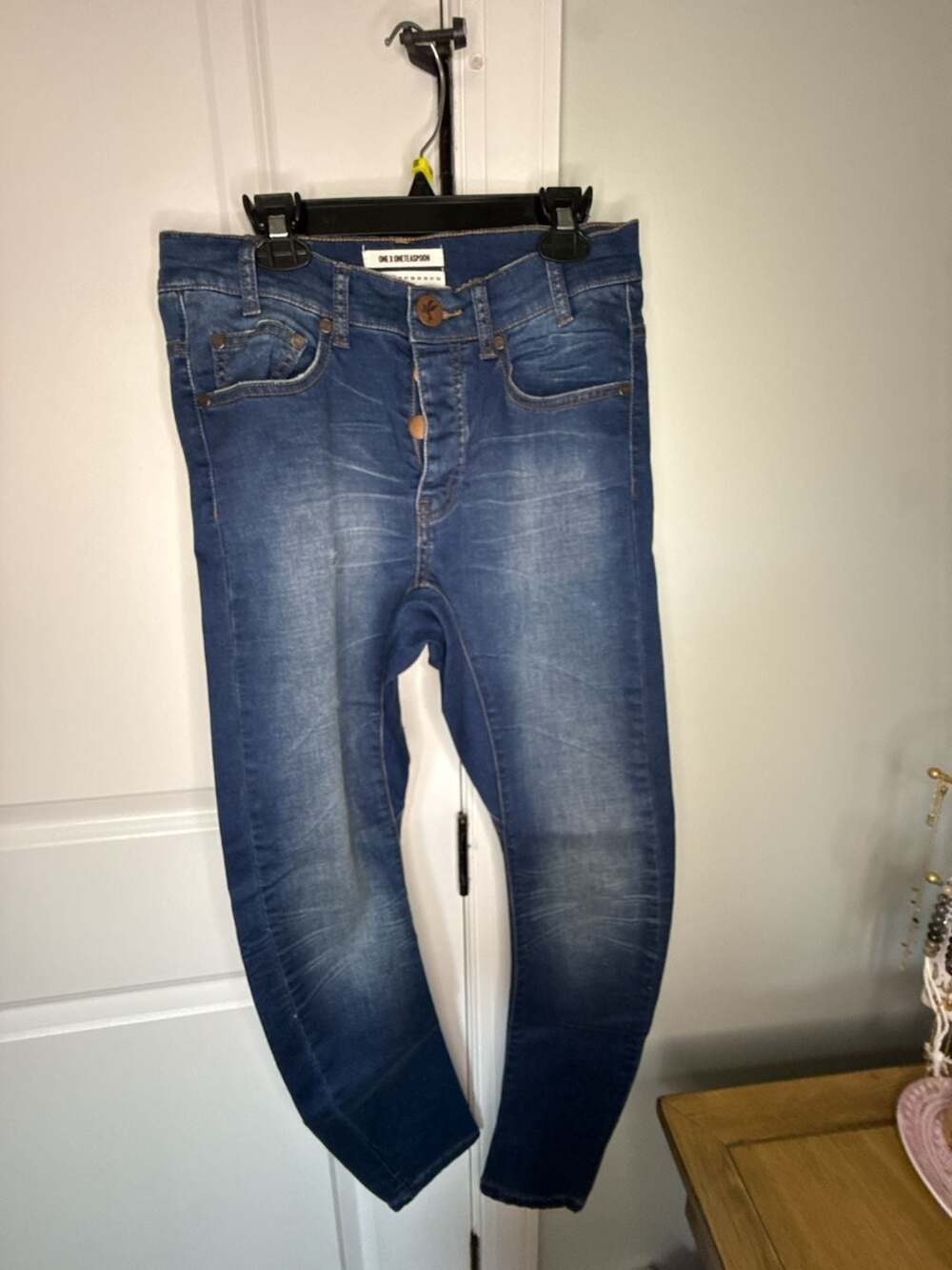 One X One teaspoon Blue Distressed Skinny Jeans Size 25